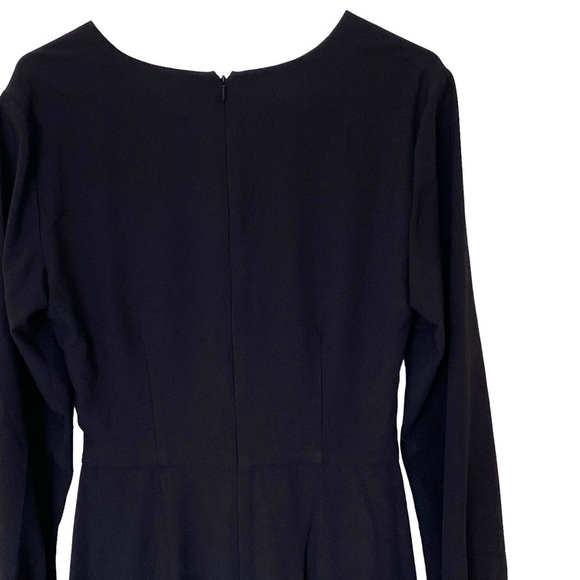 Hutch V-Neck Tie Front Cut Out Wide Leg Long Sleeve Jumpsuit in Black, Size 6 - Picture 6 of 10